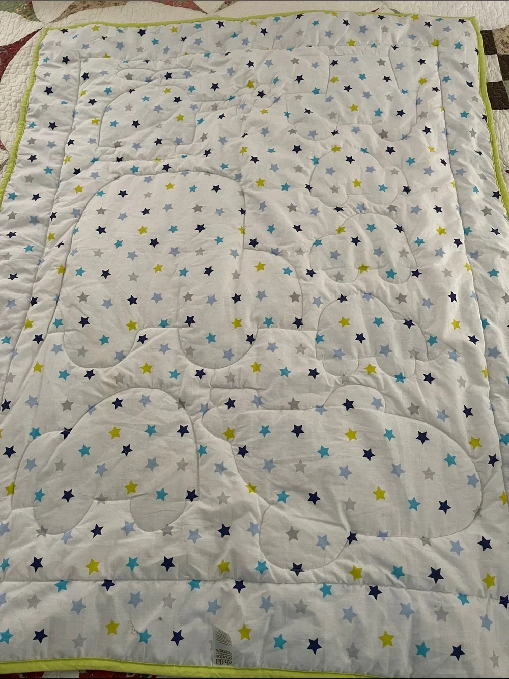 Carters child of mine throw crib blanket boys blue white